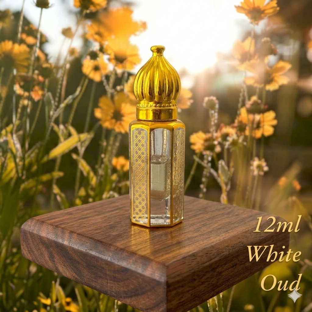 White Oud Attar for Men & Women – Luxury Woody Floral Fragrance Oil